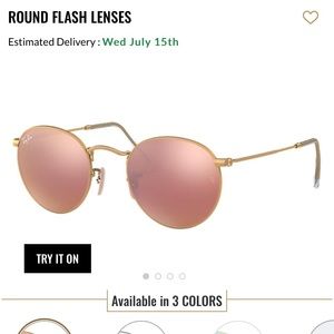 Ray Ban Round Flash sunglasses Pink